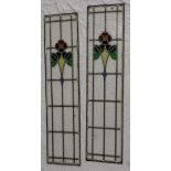 2 stained glass panels