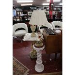 Ceramic lady lamp on stand