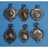 6 silver & gold fronted fobs to include RAF