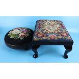 2 tapestry footstools