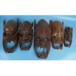 Collection of haunting wall masks
