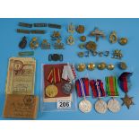 Collection of military medals and badges