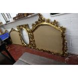 3 large ornate gilt frames