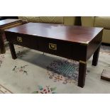 Campaign style coffee table - Approx W: 102cm D: 46cm H: 41cm
