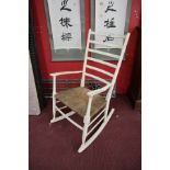 Rush seated rocking chair