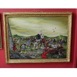 Oil on canvas - King Arthur - Signed G Hopkins