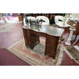 Leather top mahogany pedestal desk