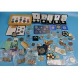 Large collection of coins to include silver proof