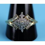 Unusual set gold & diamond ring