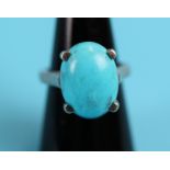 Silver turquoise set ring