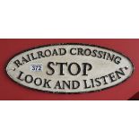 Reproduction cast railway sign
