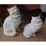 2 ceramic cats