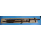 Early mounted sword & leather sheath