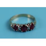 Gold ruby & diamond ring