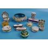 Collection of pill boxes & cloisonné bowl