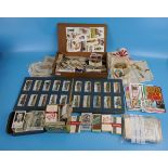 Collection of cigarette cards, silks etc