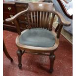 Edwardian oak desk chair