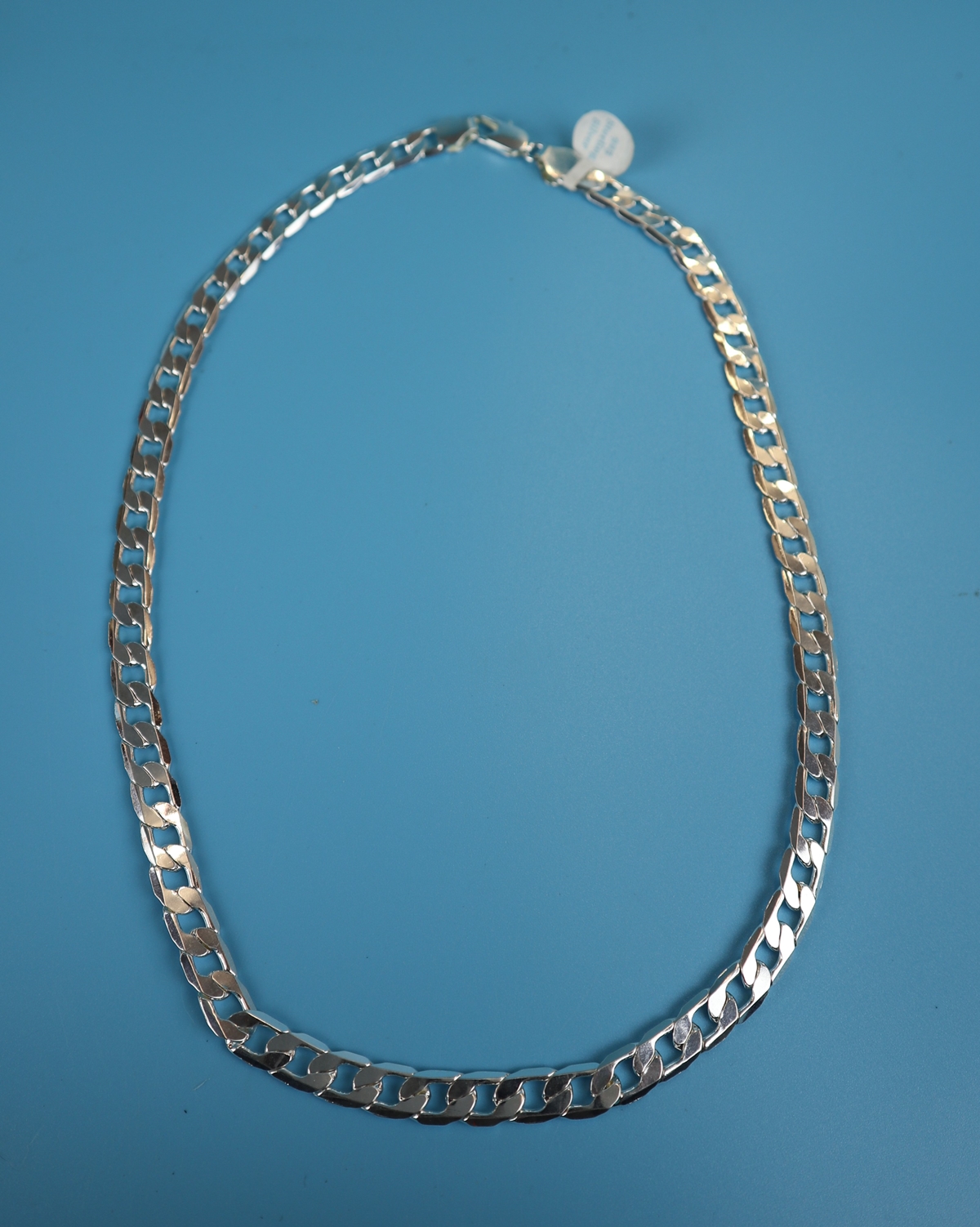 Heavy gents silver curb necklace