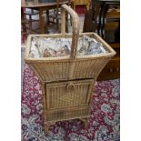 Wicker sewing basket