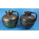 2 brass jugs