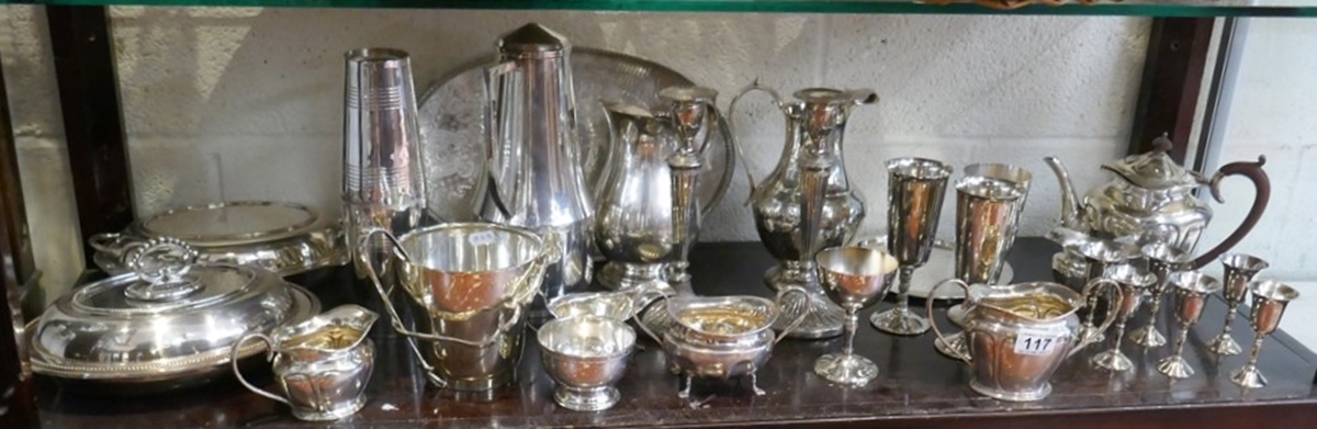 Shelf of silver plate