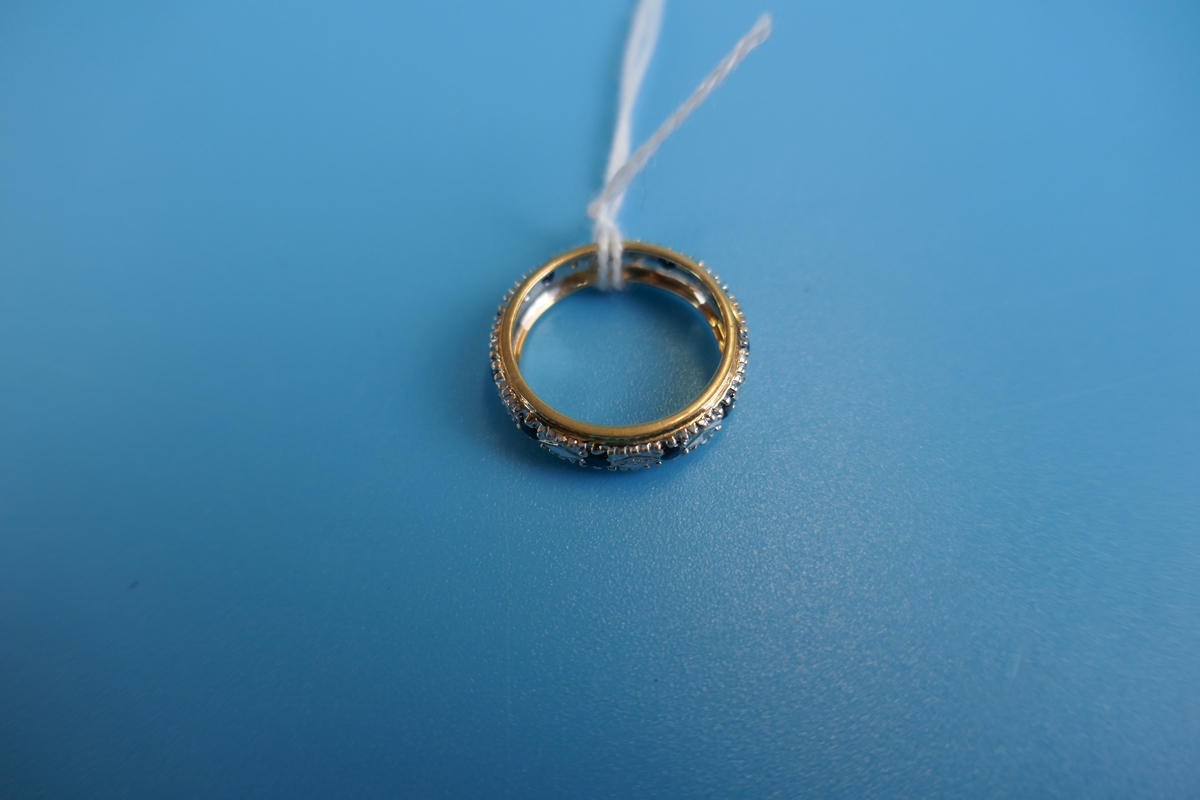 Gold sapphire & diamond full eternity ring - Image 2 of 2