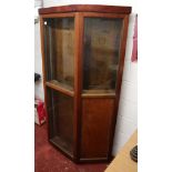 Victorian bay window display cabinet - Approx W: 126cm D: 47cm H: 189cm