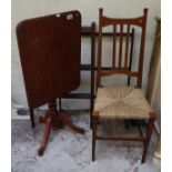 Clothes rail, tilt top table and chair