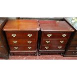 Pair of mahogany 3 drawer chests - Approx each W: 63.5cm D: 43cm H: 73cm