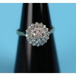 Gold diamond cluster ring