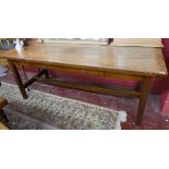 Farmhouse refectory table - Approx L: 197cm W: 78cm H: 78cm