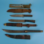 4 knives in sheaths