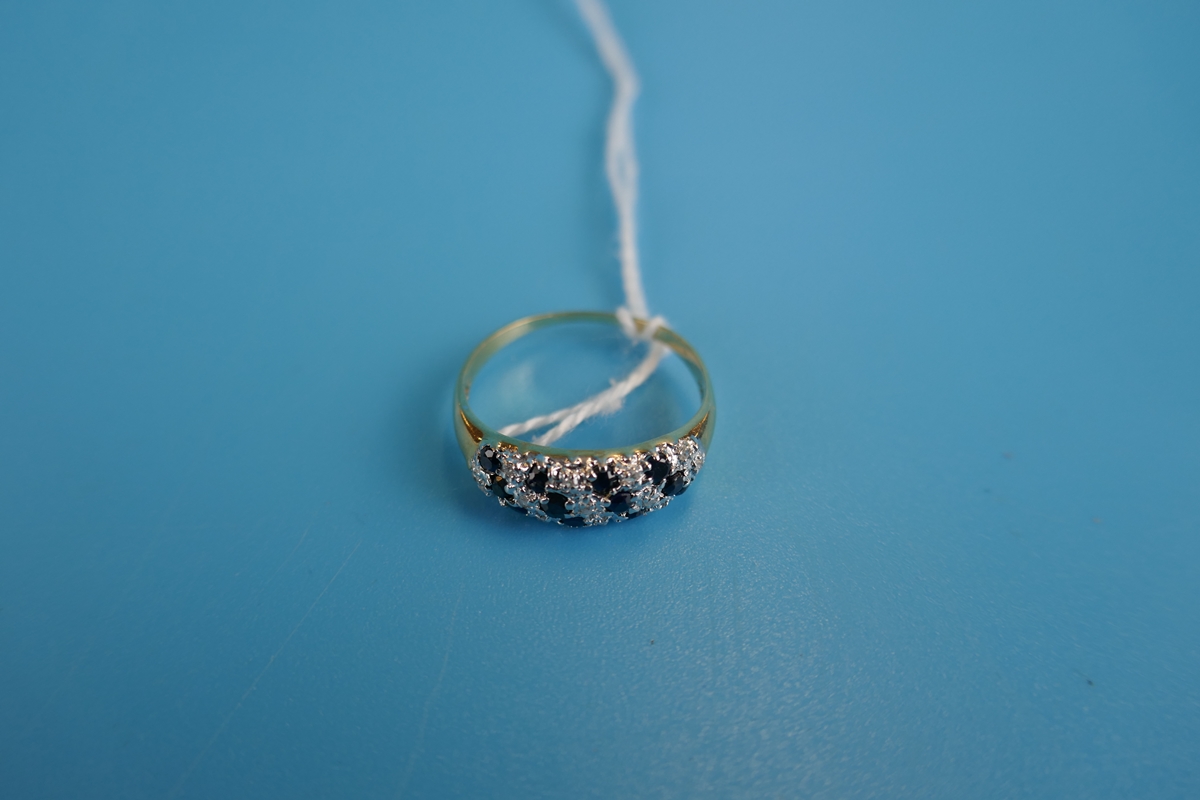 Gold sapphire & diamond set ring - Image 2 of 2