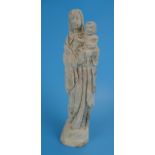 Carved figure of Madonna & child - Approx height 26.5cm