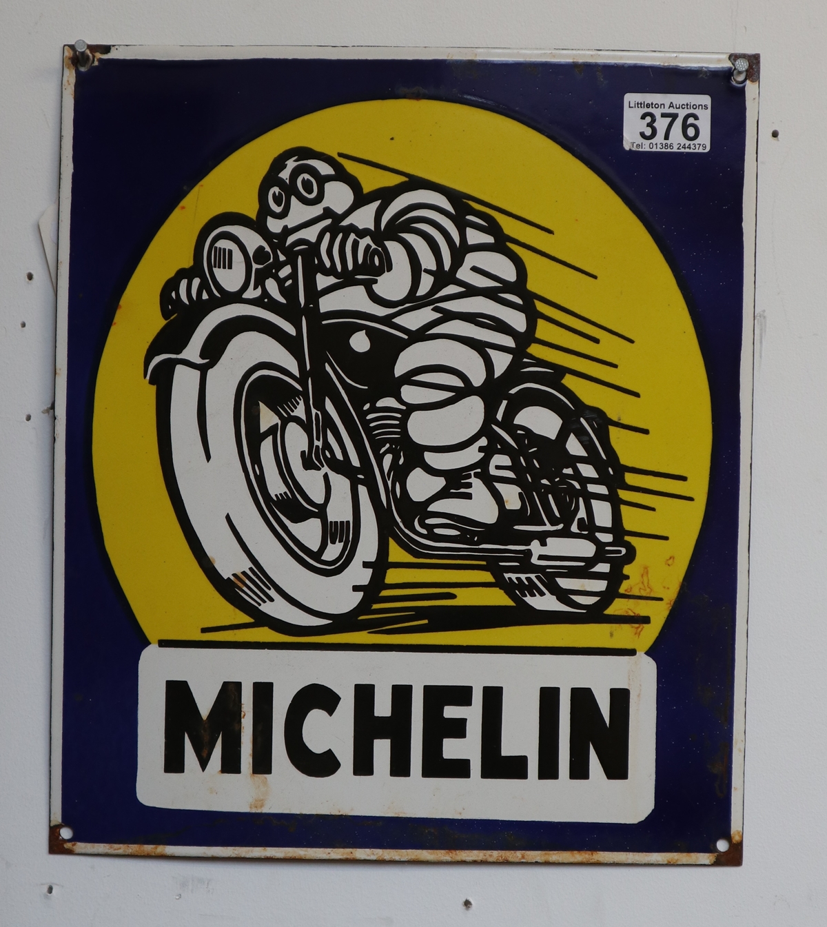 Good quality reproduction enamel Michelin sign - Approx 30.5cm x 35.5cm