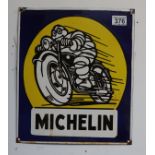 Good quality reproduction enamel Michelin sign - Approx 30.5cm x 35.5cm