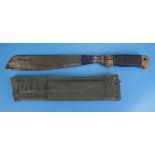 Military machete in sheath