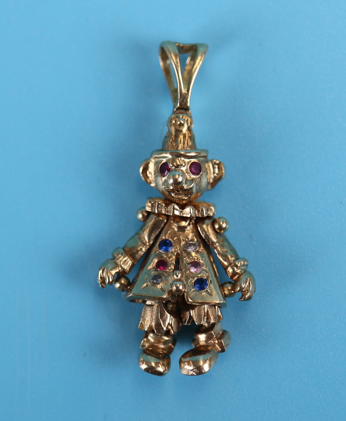 Gold gem set mini mouse pendant