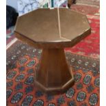 Art Deco occasional table with pink glass mirror surface