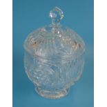 Cut glass biscuit barrel