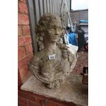 Stone bust of lady - Approx H: 54cm