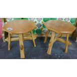 Pair of signed Arts and Crafts apprentice tables