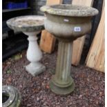 Stone planter and bird bath