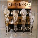 4 boxed Ritzenhoff Champagne flutes