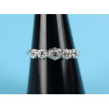 18ct gold 5 stone diamond ring