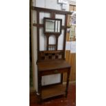 Edwardian walnut tile-back hallstand