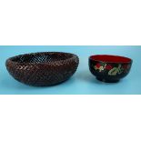 2 Japanese lacquered bowls