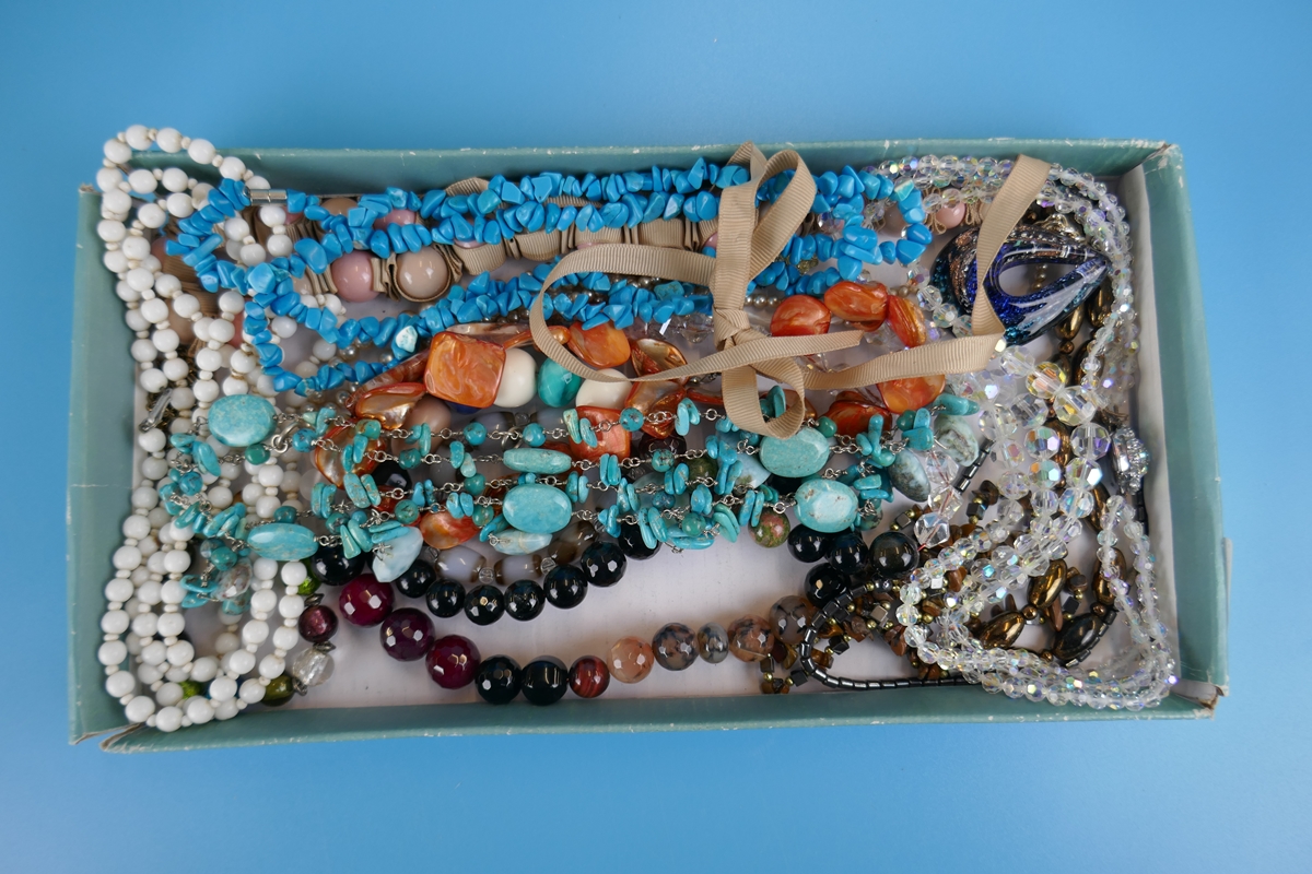 Collection of costume jewellery to include 2 turquoise necklaces