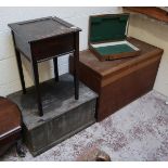 2 blanket boxes, sewing box and canteen box