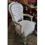 French style button-back armchair